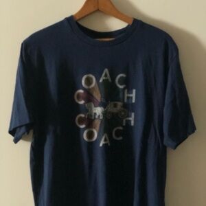 Coach Unisex Blue Graphic T-Shirt Large